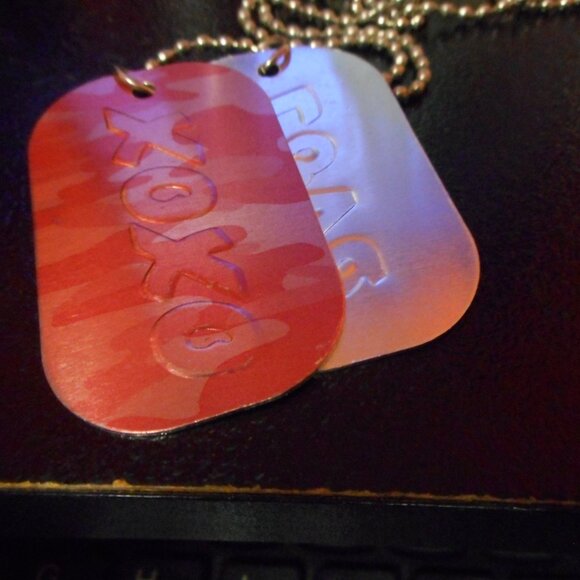 DOG TAGS NECKLACE WITH LONG BALL CHAIN - Picture 5 of 6